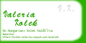 valeria kolek business card